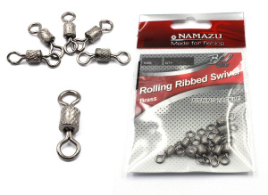 Вертлюг Namazu ROLLING RIBBED SWIVEL WITH NICE SNAP с застёжкой