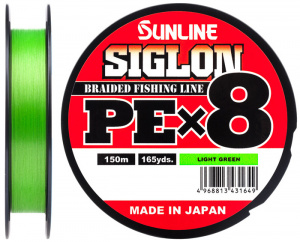 Шнур плетеный Sunline SIGLON PE×8 150м. Light Green #1.5 / 25LB 11кг.
