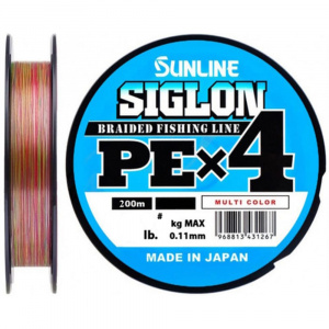 Шнур плетеный Sunline SIGLON PE×4 200м. Multicolor 5C #2.5 / 40LB 18.5кг.
